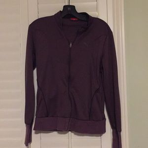Puma satin track jacket purple M zip up